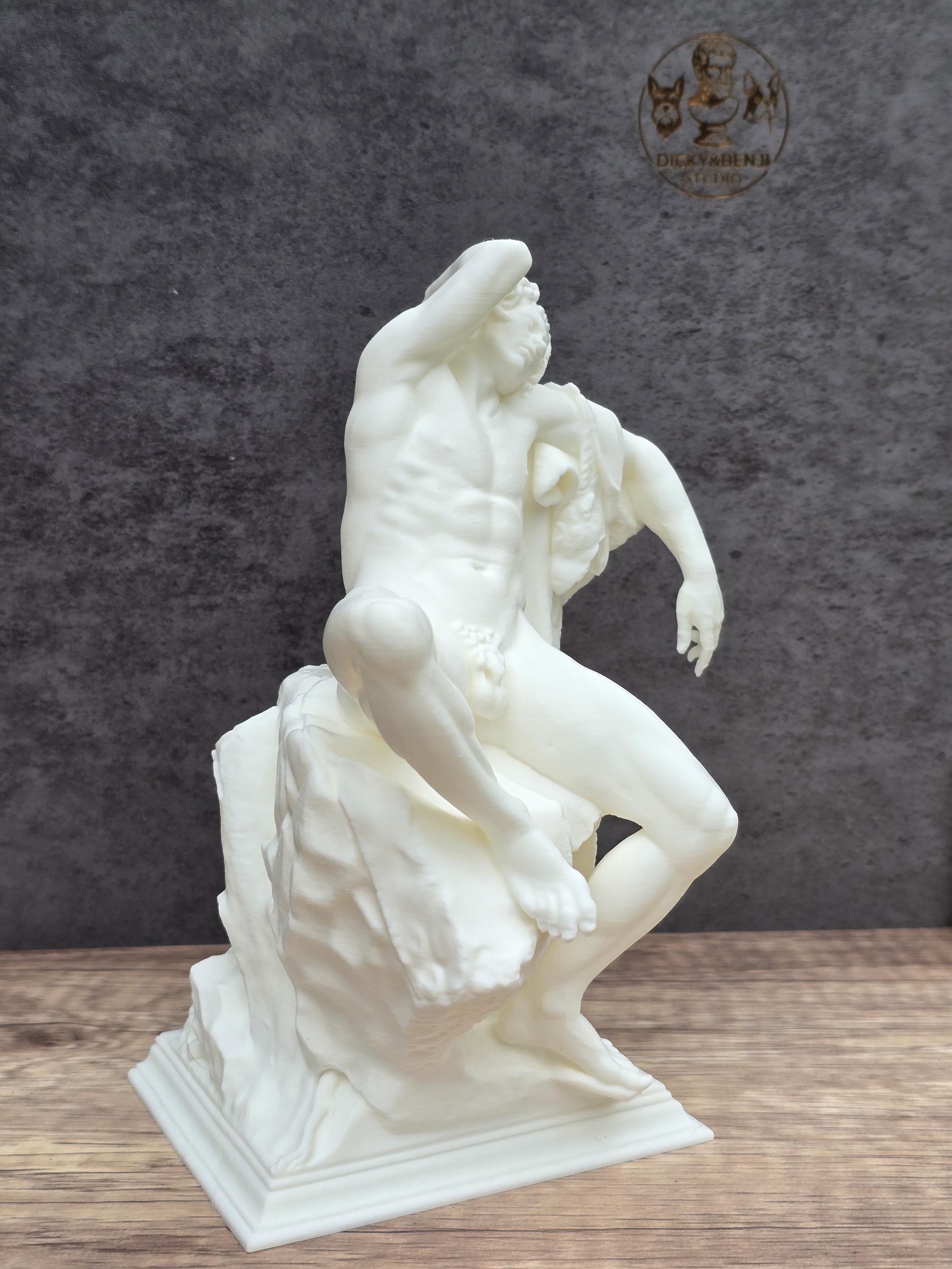 Barberini Faun Statue, Sleeping Satyr Sculpture 3D Printed, Ancient Greek Mythology Decor, Greek God Art, Classical Museum Replica