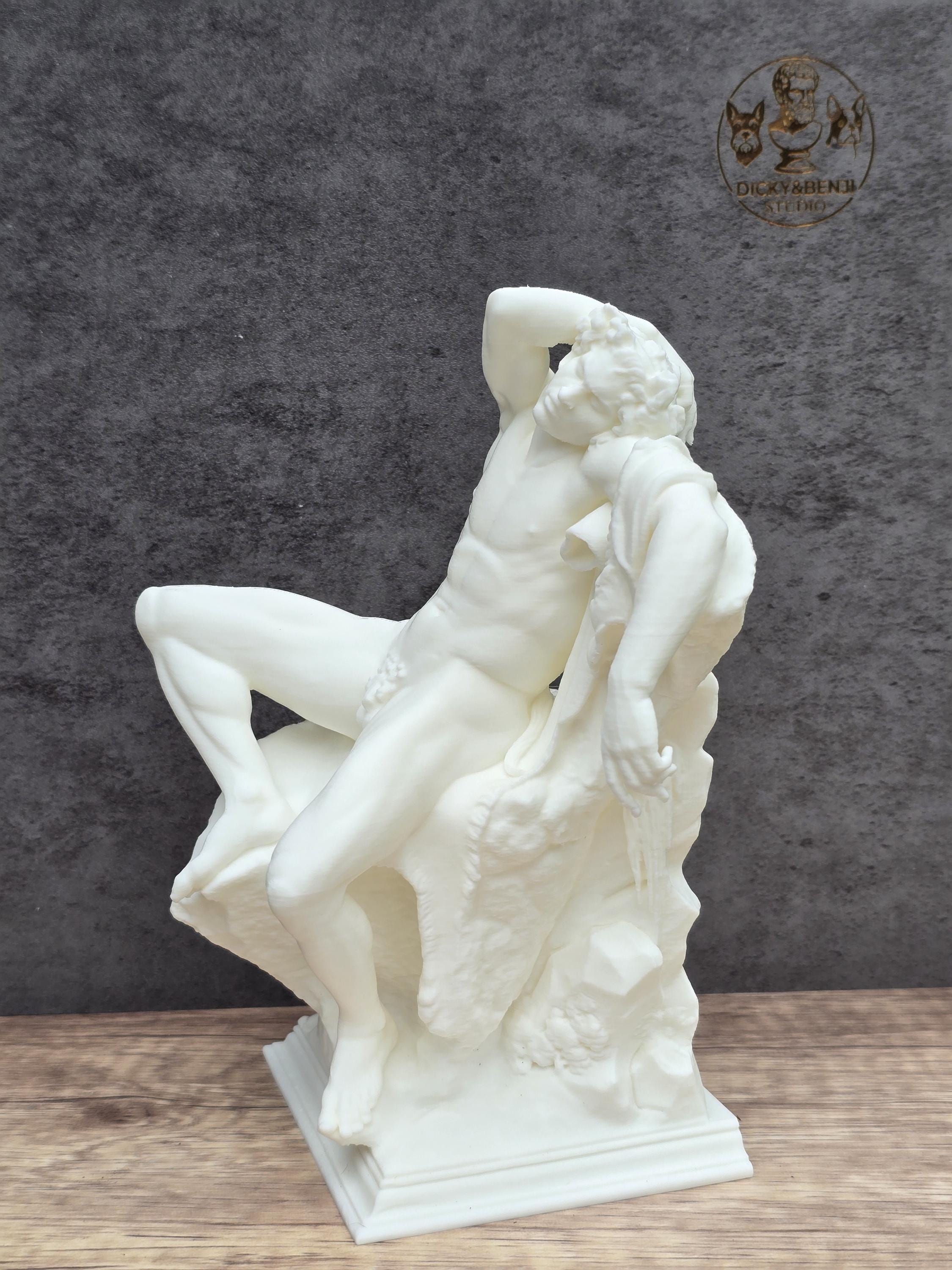 Barberini Faun Statue, Sleeping Satyr Sculpture 3D Printed, Ancient Greek Mythology Decor, Greek God Art, Classical Museum Replica