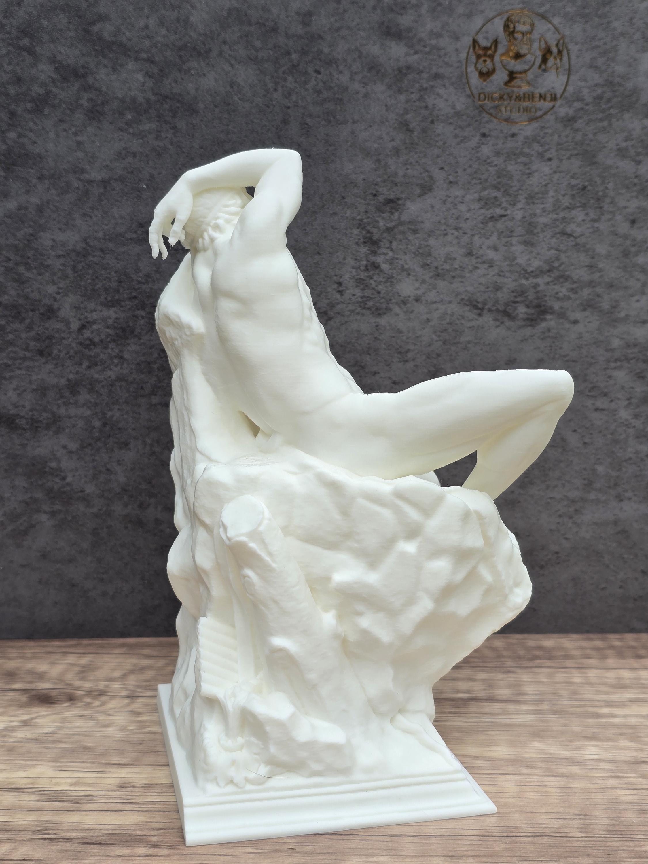 Barberini Faun Statue, Sleeping Satyr Sculpture 3D Printed, Ancient Greek Mythology Decor, Greek God Art, Classical Museum Replica