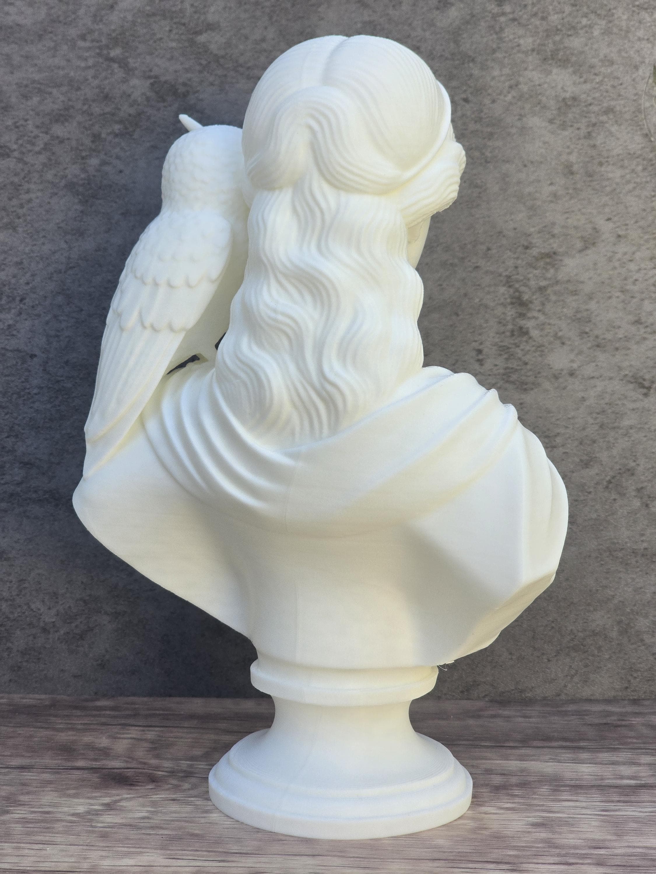 Athena Bust With Owl, Greek Goddess Statue 3D Printed, Owl Figurine Wisdom Gift, Athena Sculpture, Ancient Greek Decor