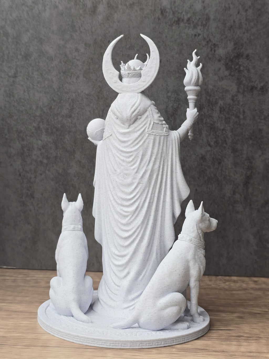 Hecate Goddess Statue, Dark Feminine Pagan Decor, Gothic Witch Altar Decor, Triple Moon Figurine