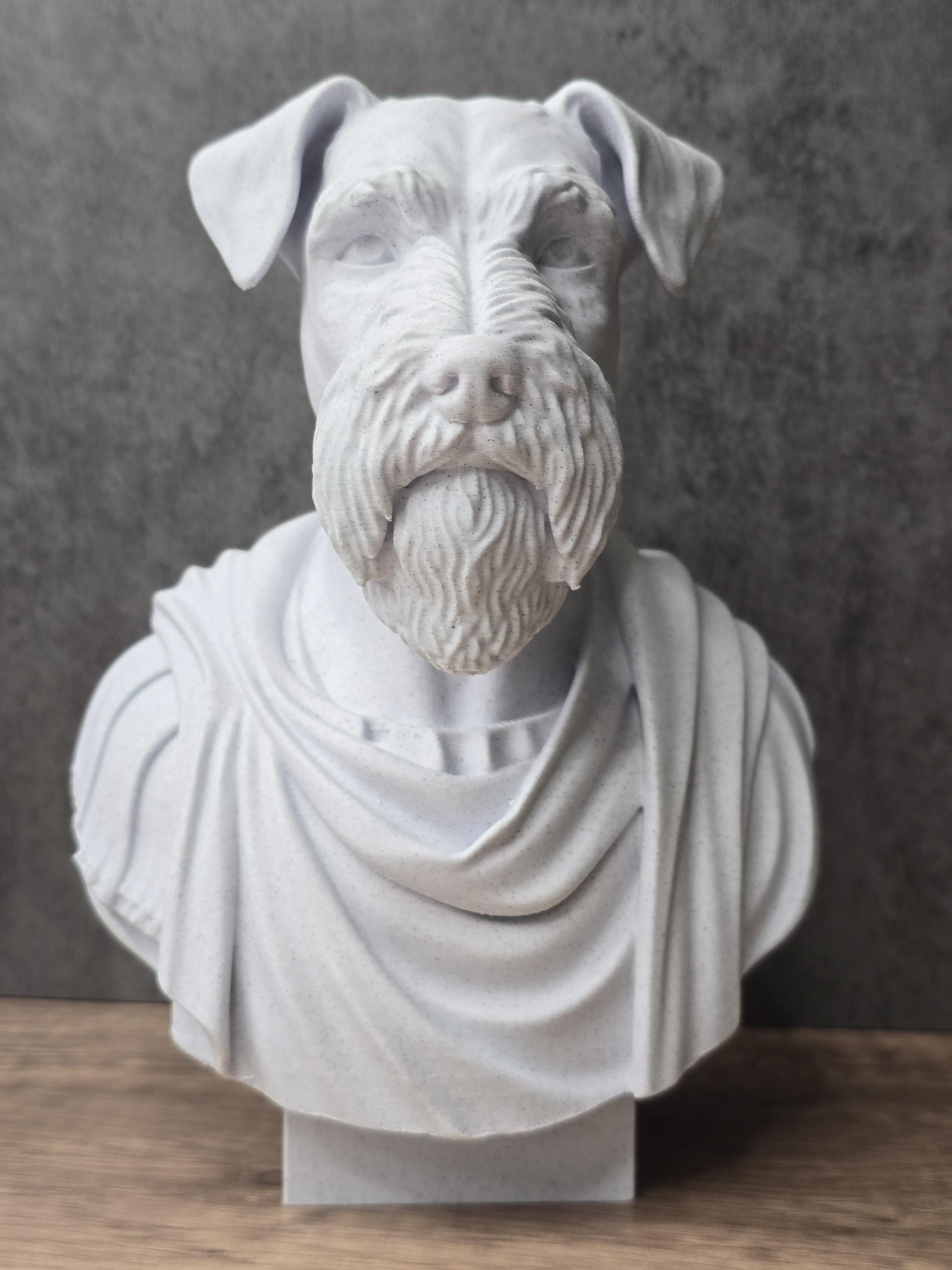 Schnauzer Bust Statue